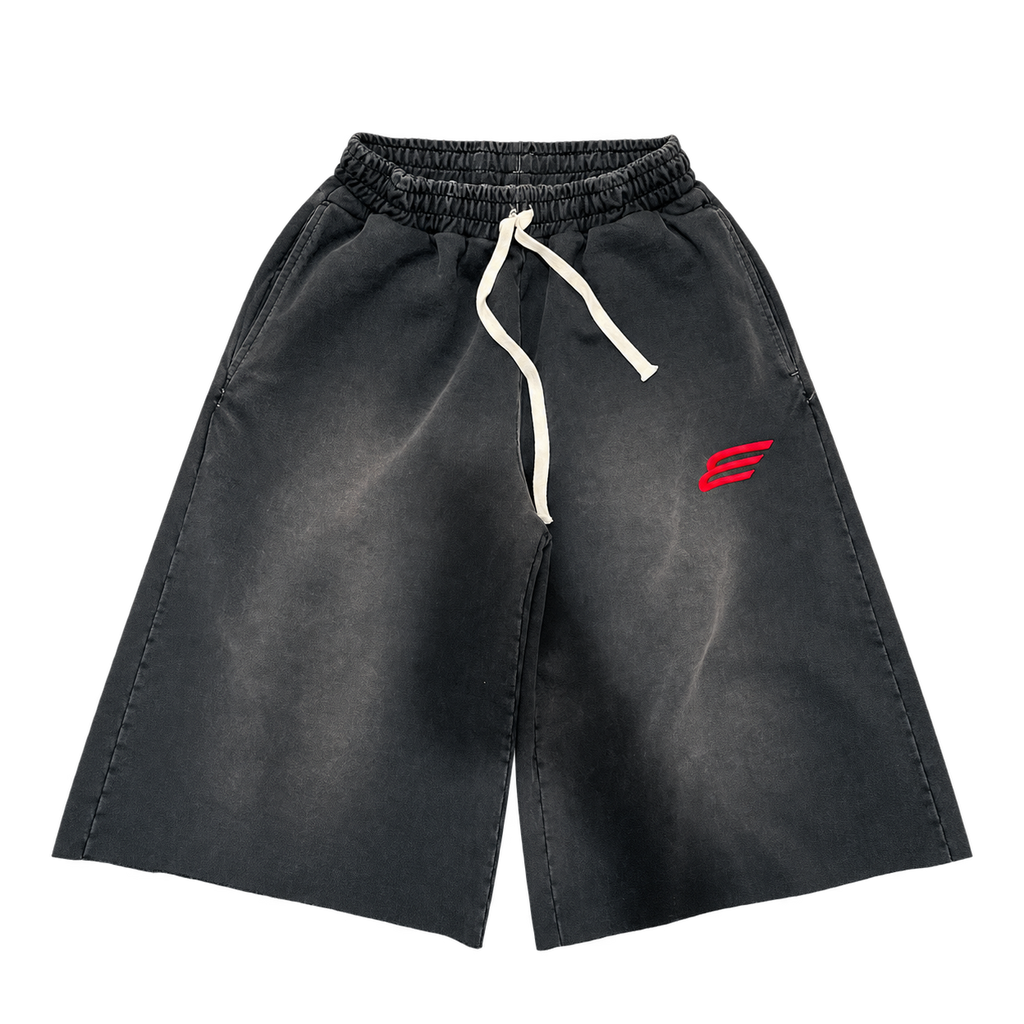 Washed Black 3/4 Shorts