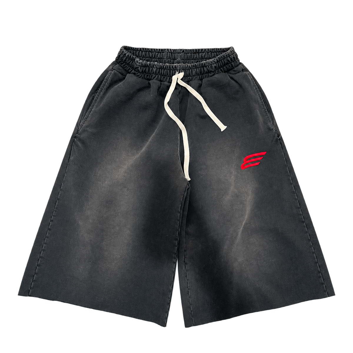 Washed Black 3/4 Shorts