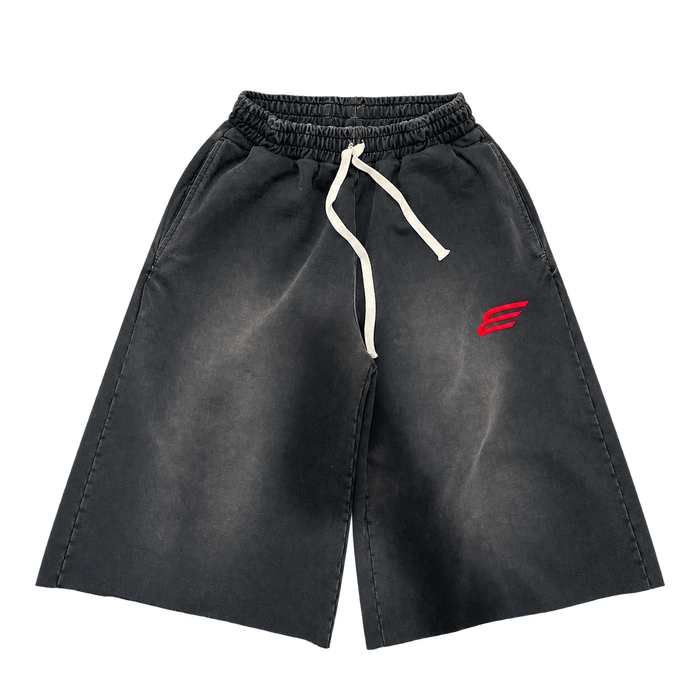Washed Black 3/4 Shorts