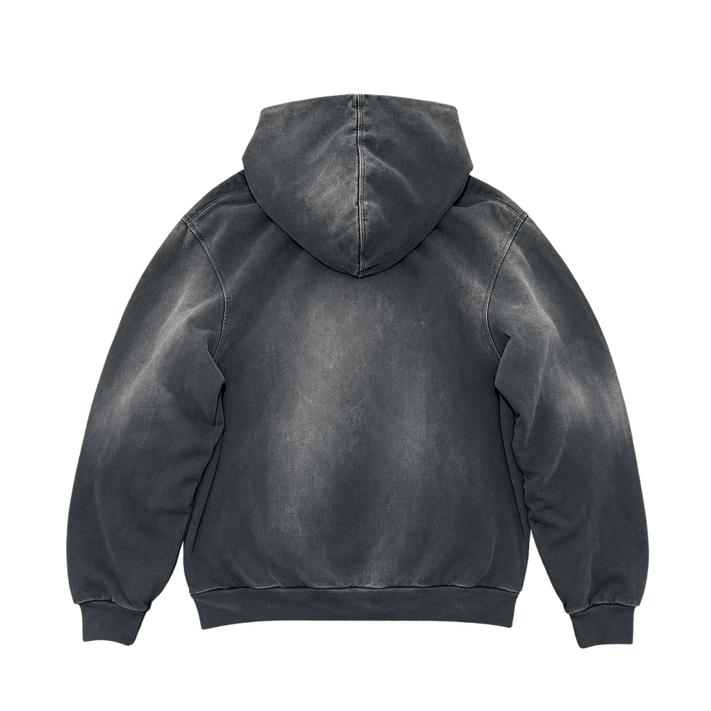 Washed Black Zip-Up