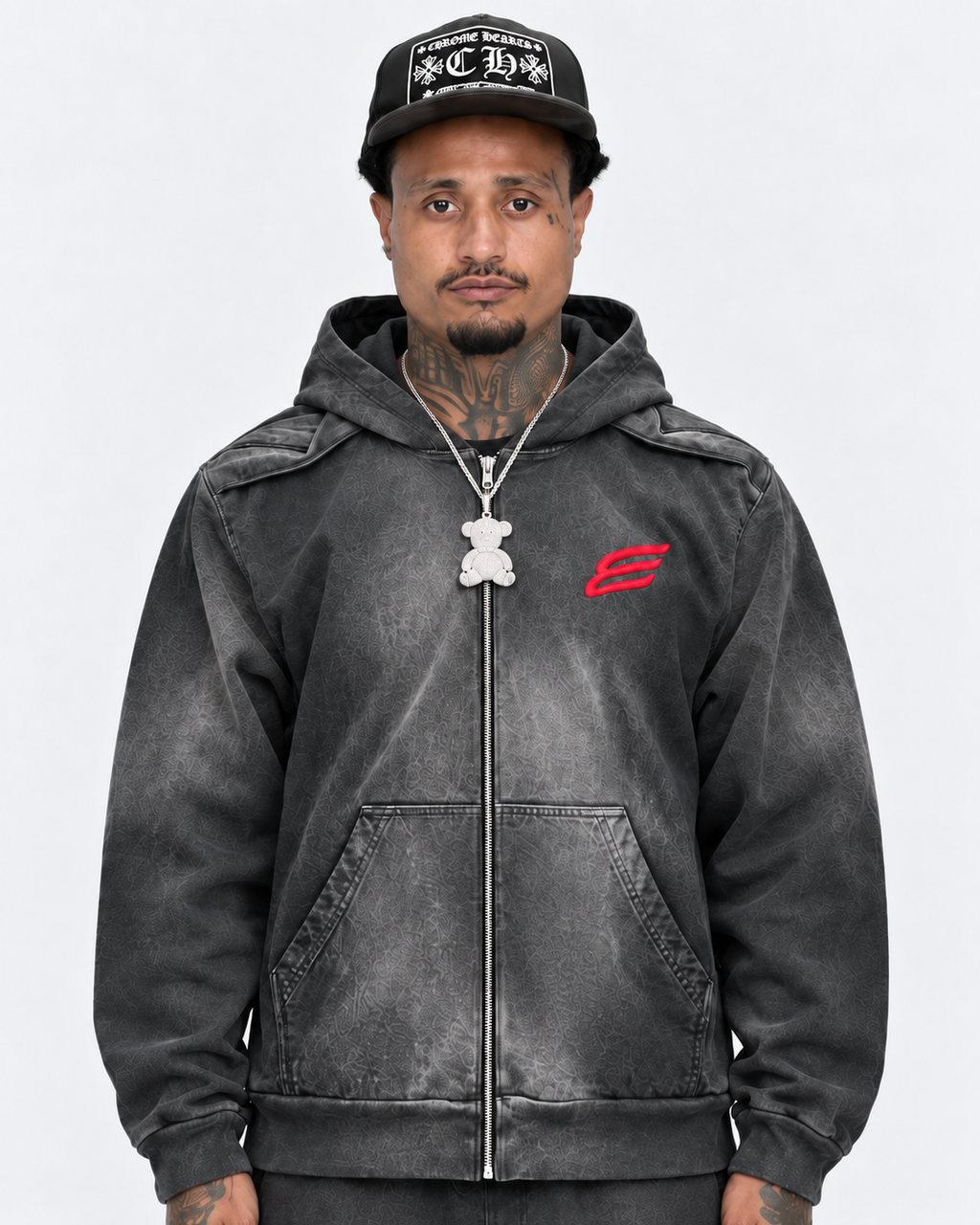 Washed Black Zip-Up