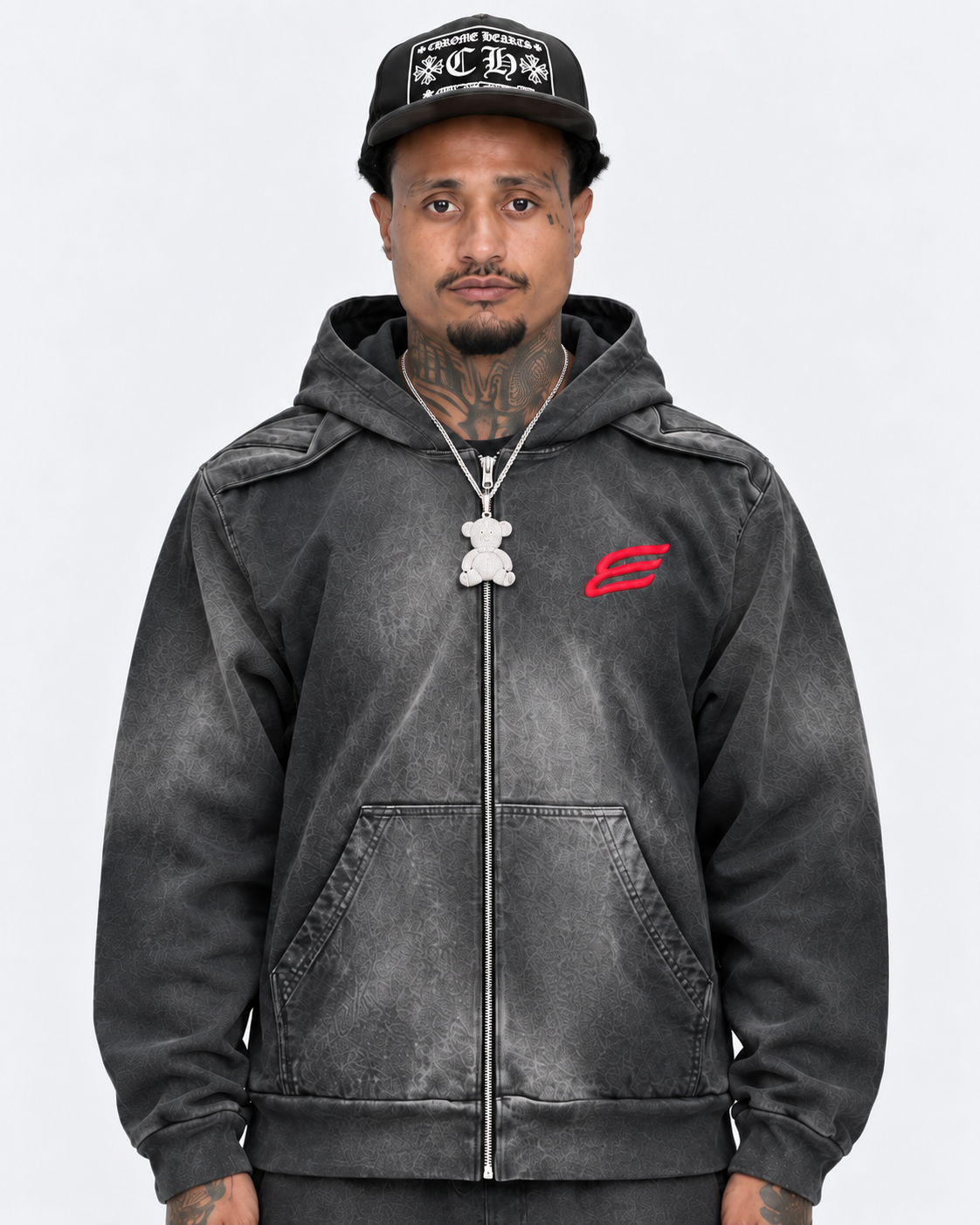Washed Black Zip-Up